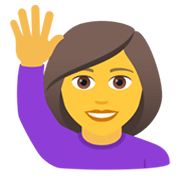🙋‍♀️ Emoji Mujer Con La Mano Levantada en JoyPixels 5.5.