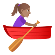 🚣🏽‍♀️ Emoji Frau im Ruderboot: mittlere Hautfarbe JoyPixels 5.5.