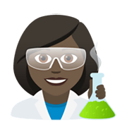 👩🏿‍🔬 Emoji Cientista Mulher: Pele Escura na JoyPixels 5.5.