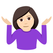 🤷🏻‍♀️ Emoji Mujer Encogida De Hombros: Tono De Piel Claro en JoyPixels 5.5.
