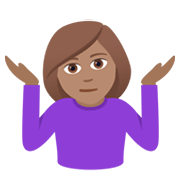 🤷🏽‍♀️ Emoji schulterzuckende Frau: mittlere Hautfarbe JoyPixels 5.5.