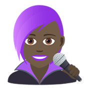 👩🏿‍🎤 Emoji Cantante Mujer: Tono De Piel Oscuro en JoyPixels 5.5.