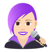 Émoji 👩🏻‍🎤 Chanteuse : Peau Claire sur JoyPixels 5.5.