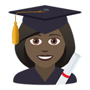 👩🏿‍🎓 Emoji Studentin: dunkle Hautfarbe JoyPixels 5.5.