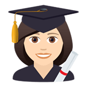Emoji 👩🏻‍🎓 Studentessa: Carnagione Chiara su JoyPixels 5.5.