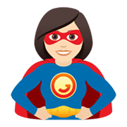 Émoji 🦸🏻‍♀️ Super-héroïne : Peau Claire sur JoyPixels 5.5.