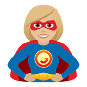 🦸🏼‍♀️ Emoji Super-heroína: Pele Morena Clara na JoyPixels 5.5.