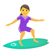 🏄‍♀️ Emoji Mujer Haciendo Surf en JoyPixels 5.5.
