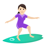 🏄🏻‍♀️ Emoji Mulher Surfista: Pele Clara na JoyPixels 5.5.