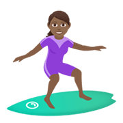 🏄🏾‍♀️ Emoji Mujer Haciendo Surf: Tono De Piel Oscuro Medio en JoyPixels 5.5.