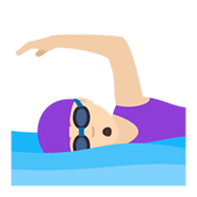 🏊🏻‍♀️ Emoji Schwimmerin: helle Hautfarbe JoyPixels 5.5.