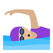 🏊🏼‍♀️ Emoji Mulher Nadando: Pele Morena Clara na JoyPixels 5.5.