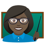 Emoji 👩🏿‍🏫 Professoressa: Carnagione Scura su JoyPixels 5.5.