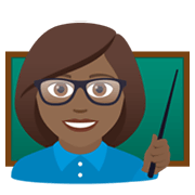 👩🏾‍🏫 Emoji Profesora: Tono De Piel Oscuro Medio en JoyPixels 5.5.