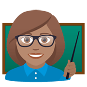 Emoji 👩🏽‍🏫 Professoressa: Carnagione Olivastra su JoyPixels 5.5.
