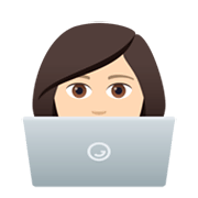 👩🏻‍💻 Emoji Tecnóloga: Pele Clara na JoyPixels 5.5.