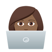 Emoji 👩🏾‍💻 Tecnologa: Carnagione Abbastanza Scura su JoyPixels 5.5.