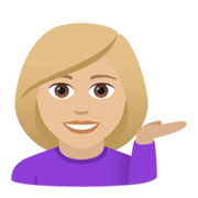 💁🏼‍♀️ Emoji Infoschalter-Mitarbeiterin: mittelhelle Hautfarbe JoyPixels 5.5.