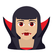 🧛🏼‍♀️ Emoji weiblicher Vampir: mittelhelle Hautfarbe JoyPixels 5.5.