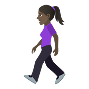 🚶🏿‍♀️ Emoji Mulher Andando: Pele Escura na JoyPixels 5.5.