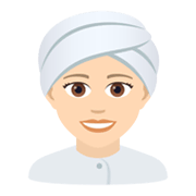👳🏻‍♀️ Emoji Frau mit Turban: helle Hautfarbe JoyPixels 5.5.