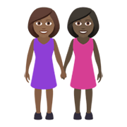 👩🏾‍🤝‍👩🏿 Emoji Mujeres De La Mano: Tono De Piel Oscuro Medio, Tono De Piel Oscuro en JoyPixels 5.5.