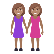 Emoji 👭🏽 Due Donne Che Si Tengono Per Mano: Carnagione Olivastra su JoyPixels 5.5.