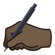 ✍🏿 Emoji Mano Escribiendo: Tono De Piel Oscuro en JoyPixels 5.5.