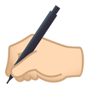 ✍🏻 Emoji Escrevendo à Mão: Pele Clara na JoyPixels 5.5.