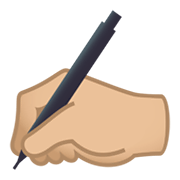 ✍🏼 Emoji Mano Escribiendo: Tono De Piel Claro Medio en JoyPixels 5.5.