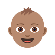 👶🏽 Emoji Bebê: Pele Morena na JoyPixels 6.0.
