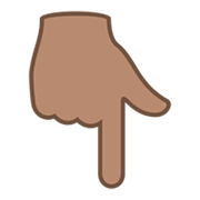 👇🏽 Emoji nach unten weisender Zeigefinger: mittlere Hautfarbe JoyPixels 6.0.