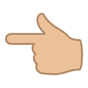 👈🏼 Emoji Dorso Da Mão Com Dedo Indicador Apontando Para A Esquerda: Pele Morena Clara na JoyPixels 6.0.