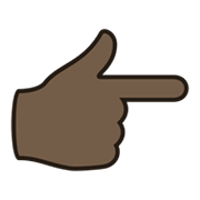 👉🏿 Emoji nach rechts weisender Zeigefinger: dunkle Hautfarbe JoyPixels 6.0.