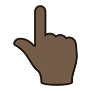 👆🏿 Emoji Dorso Da Mão Com Dedo Indicador Apontando Para Cima: Pele Escura na JoyPixels 6.0.