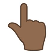 👆🏾 Emoji Dorso Da Mão Com Dedo Indicador Apontando Para Cima: Pele Morena Escura na JoyPixels 6.0.