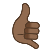 🤙🏾 Emoji Sinal «me Liga»: Pele Morena Escura na JoyPixels 6.0.