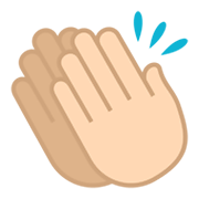 Emoji 👏🏻 Mani Che Applaudono: Carnagione Chiara su JoyPixels 6.0.