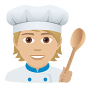 🧑🏼‍🍳 Emoji Cocinero: Tono De Piel Claro Medio en JoyPixels 6.0.