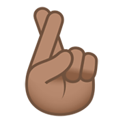 🤞🏽 Emoji Hand mit gekreuzten Fingern: mittlere Hautfarbe JoyPixels 6.0.