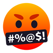 🤬 Emoji Gesicht mit Symbolen über dem Mund JoyPixels 6.0.