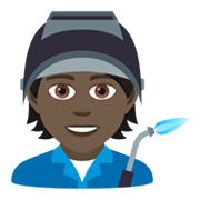 🧑🏿‍🏭 Emoji Fabrikarbeiter(in): dunkle Hautfarbe JoyPixels 6.0.