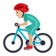 🚴🏼‍♂️ Emoji Radfahrer: mittelhelle Hautfarbe JoyPixels 6.0.