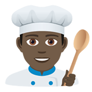 Émoji 👨🏿‍🍳 Cuisinier : Peau Foncée sur JoyPixels 6.0.