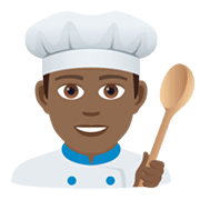 Emoji 👨🏾‍🍳 Cuoco: Carnagione Abbastanza Scura su JoyPixels 6.0.