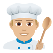 👨🏼‍🍳 Emoji Cocinero: Tono De Piel Claro Medio en JoyPixels 6.0.