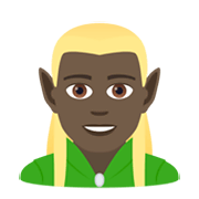 🧝🏿‍♂️ Emoji Elfo Homem: Pele Escura na JoyPixels 6.0.