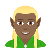 🧝🏾‍♂️ Emoji Elfo Homem: Pele Morena Escura na JoyPixels 6.0.