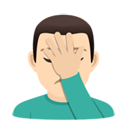 🤦🏻‍♂️ Emoji sich an den Kopf fassender Mann: helle Hautfarbe JoyPixels 6.0.