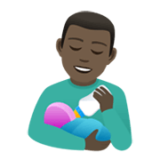 Émoji 👨🏿‍🍼 Homme Allaitant Un Bébé : Peau Foncée sur JoyPixels 6.0.